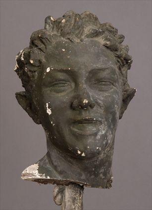 Appraisal: CHESTER BEACH - CAST PLASTER HEAD OF A SMILING YOUTH