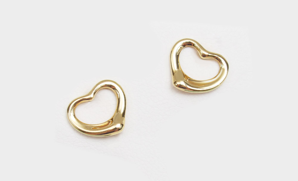 Appraisal: ELSA PERETTI TIFFANY CO OPEN HEART EARRINGS K yellow gold