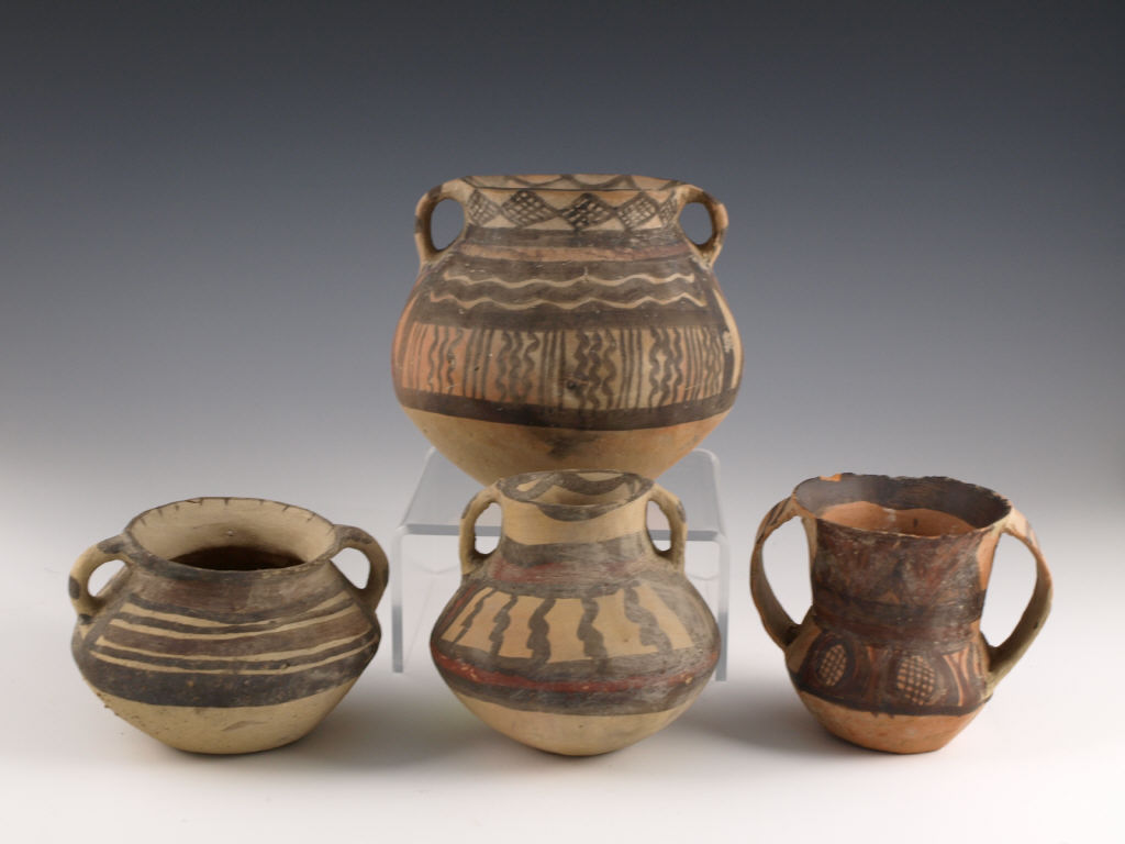 Appraisal: Four Neolithic Chinese Jars ca - BC wide mouth form