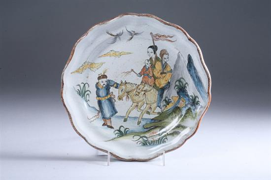 Appraisal: SINCENY FA ENCE CHINOISERIE CHARGER th century Depicting two women