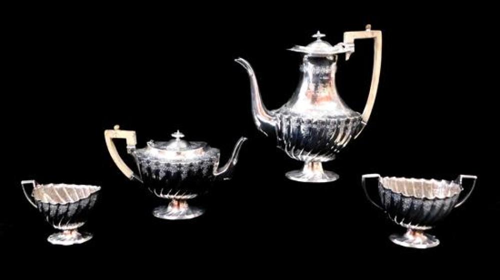 Appraisal: STERLING SILVER English sterling coffee and tea set by Joseph