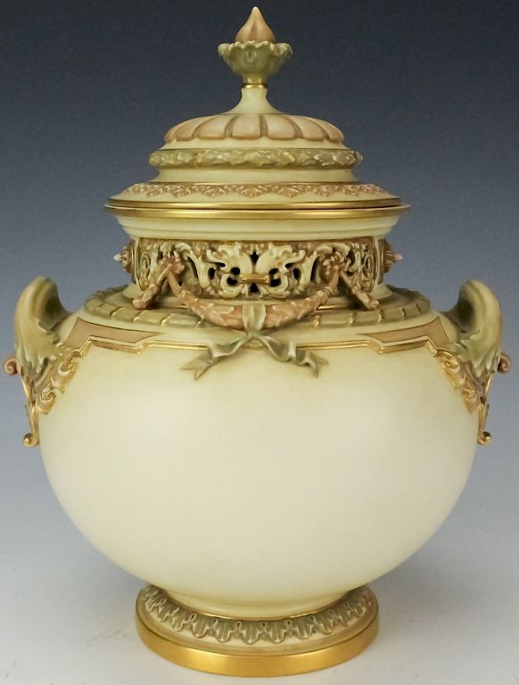 Appraisal: Antique Royal Worcester English Porcelain Urn Vase Antique signed Royal