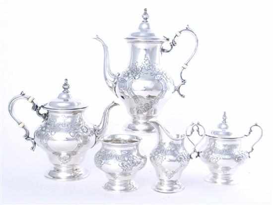 Appraisal: Gorham Victorian-chased pattern sterling tea and coffee service dated comprising