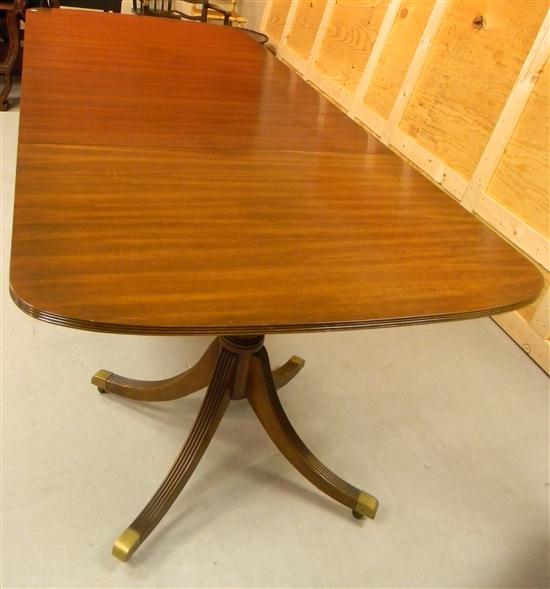 Appraisal: Federal style dining table oblong top with three insert leaves