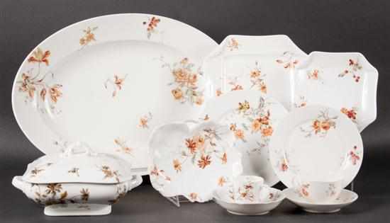 Appraisal: Haviland and Co Limoges floral decorated approx -piece partial dinner