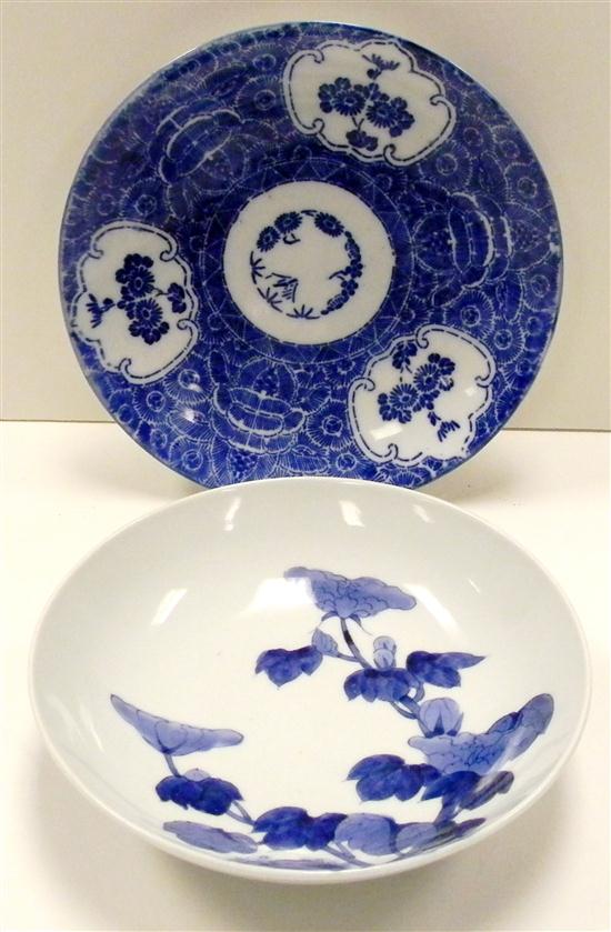 Appraisal: Japanese Nabeshima porcelain blue and white dish '' diameter early