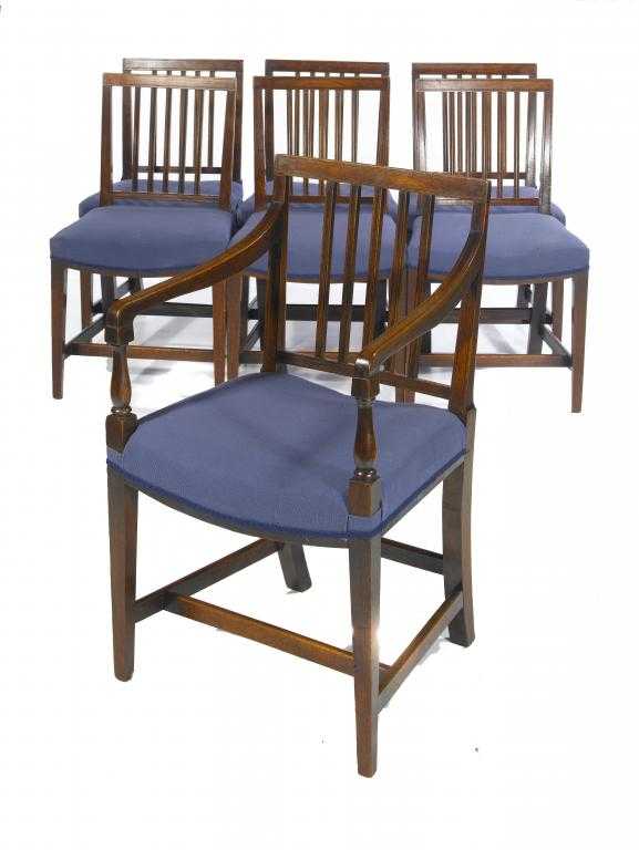 Appraisal: A SET OF SEVEN REGENCY MAHOGANY DINING CHAIRS with scratch