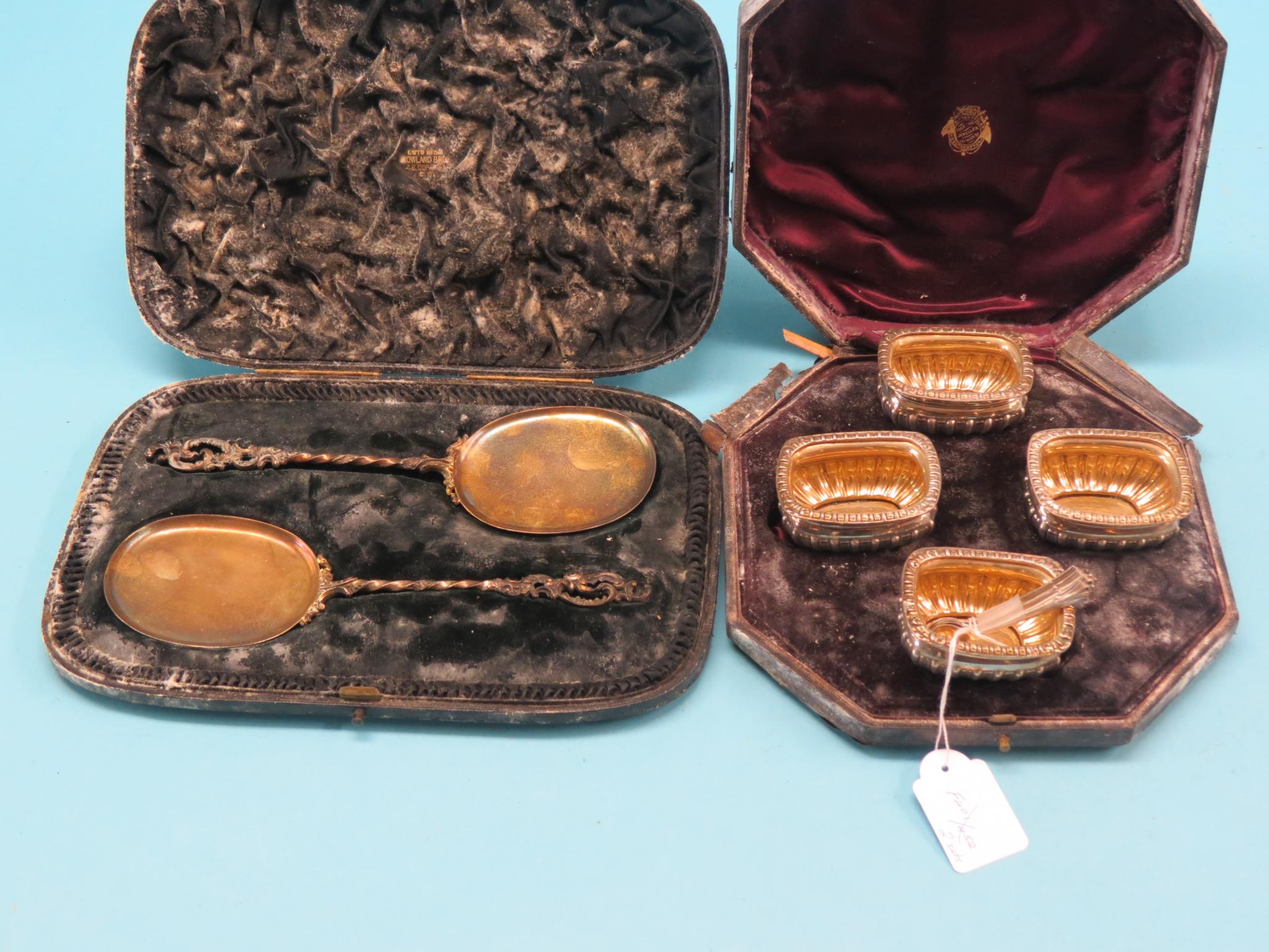 Appraisal: A cased set of four late Victorian silver salts each