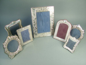 Appraisal: Six silver mounted photo frames of victorian design London c