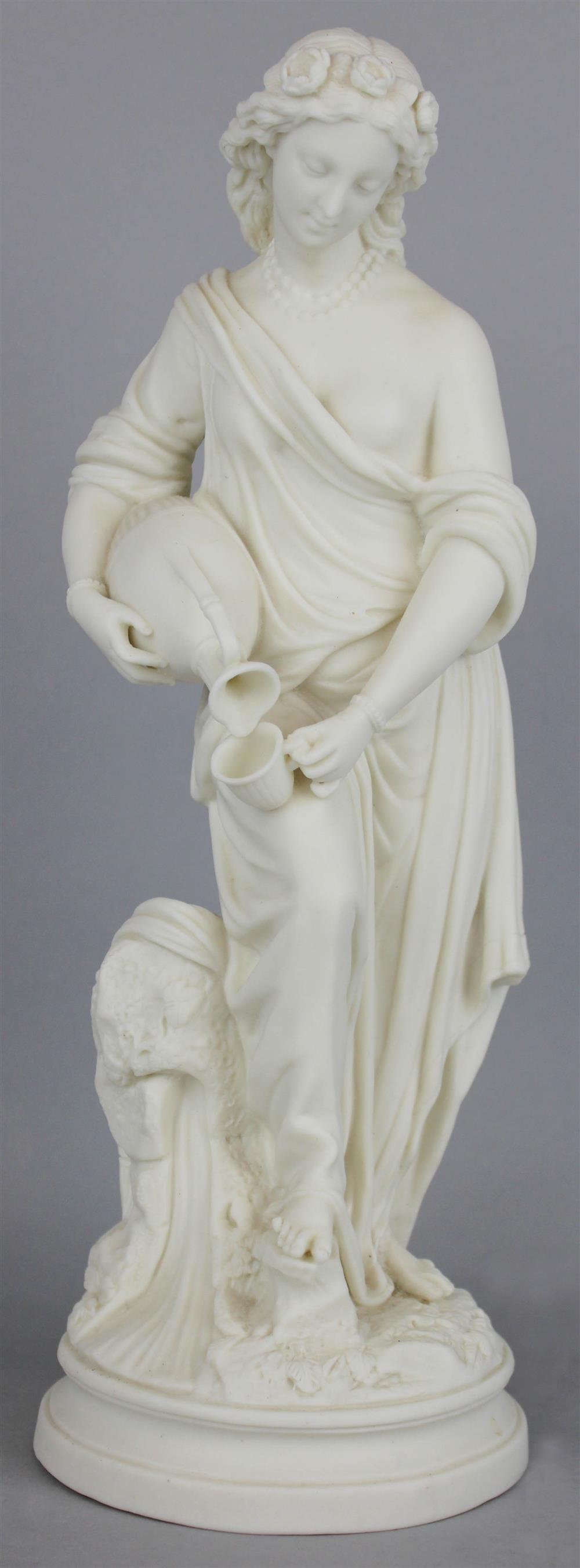 Appraisal: ENGLISH PARIAN CLASSICAL FIGURE ca perhaps Rebecca with a garland