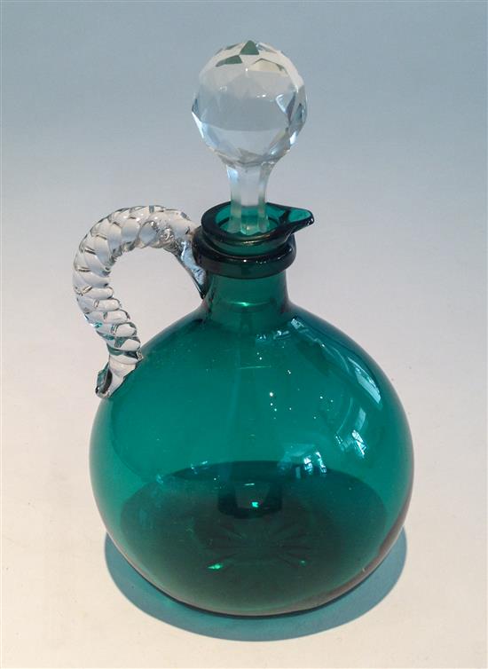 Appraisal: Sale Lot A Green Glass Decanter with Stopper Height inches