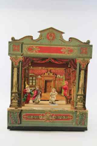 Appraisal: CHILD'S EARLY PUPPET THEATER Paper litho over wood scenery boards