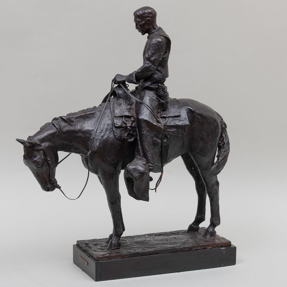 Appraisal: Harry Jackson - Cowboy Meditation Bronze signed 'Harry Jackson' and