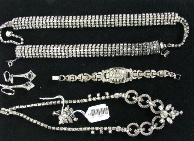 Appraisal: Group of Rhinestone Costume Jewelry including Lady Elston Jewel bracelet