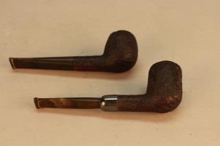 Appraisal: Antique Dunhill Shell Briar Cumberland Pipes Antique Dunhill pipes One