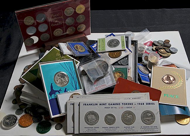 Appraisal: Medal and Token Lot Large assorted ba dof misc tokens