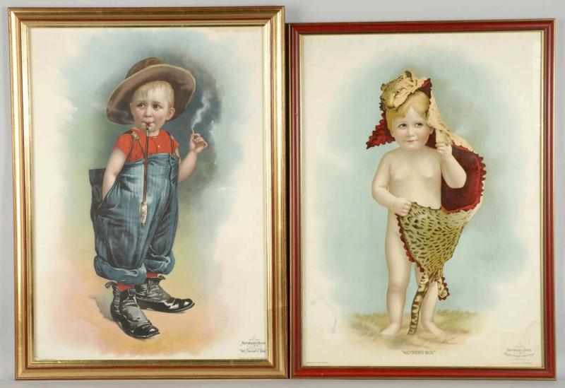 Appraisal: Lot of Framed Paper Boy Prints Description Both are dated