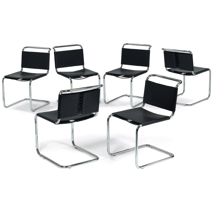 Appraisal: Ufficio Tecnico Spoleto chairs six by Knoll tubular chromed steel