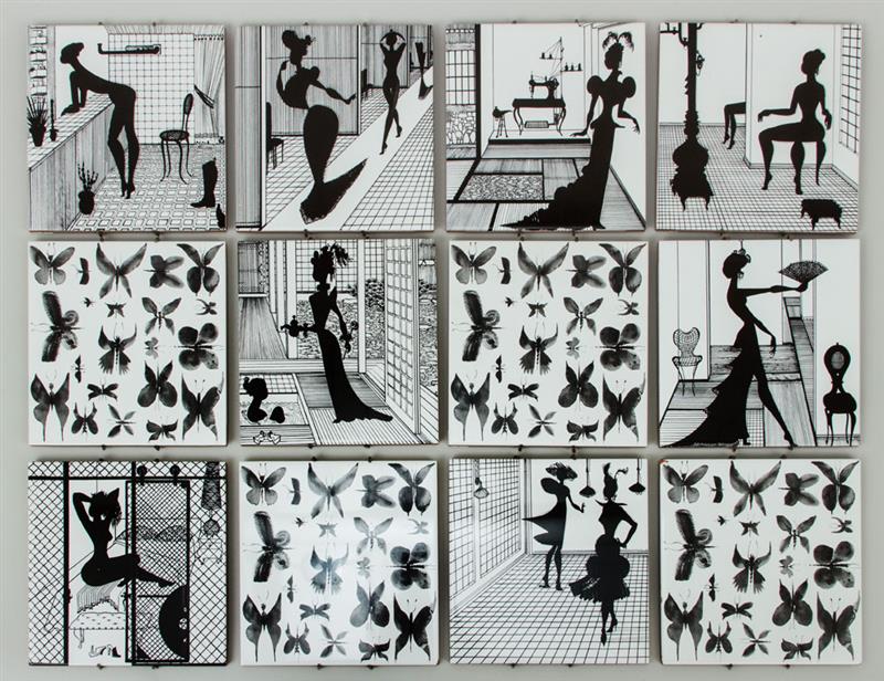 Appraisal: RUBEN TOLEDO b TWELVE CERAMIC TILES Variously inscribed 'Ruben Toledo'