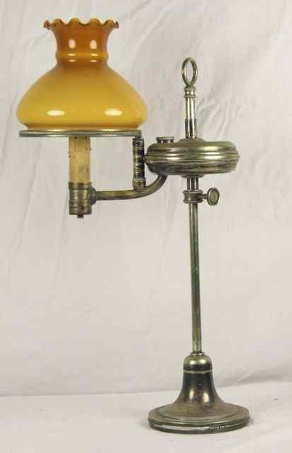 Appraisal: A late th Century plated desk lamp with presentation inscription