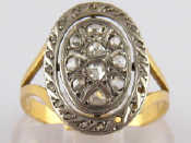 Appraisal: A yellow metal tests carat gold rose cut diamond ring