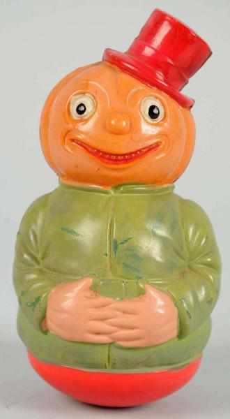 Appraisal: Celluloid Halloween Pumpkin Man Roly Poly Condition Excellent Size -