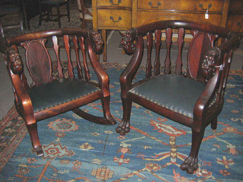 Appraisal: AMERICAN MAHOGANY TWO PIECE PARLOR SET Both with wraparound top