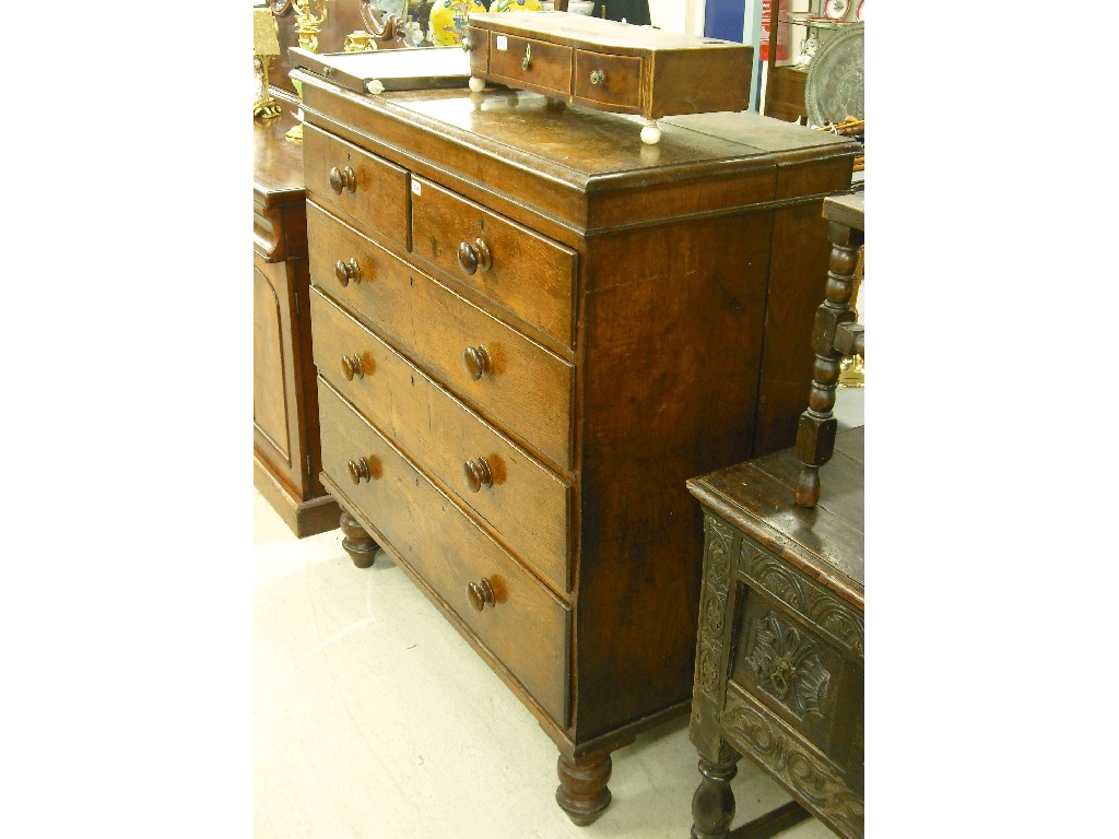 Appraisal: Victorian oak large chest of two short over three long