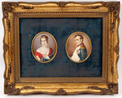 Appraisal: th Century French School Napoleon and Josephine a pair of