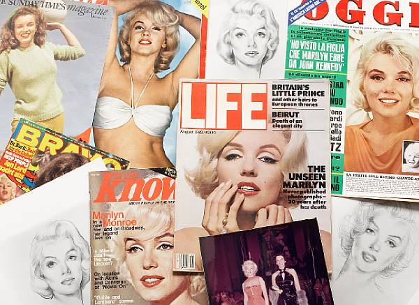 Appraisal: A Marilyn Monroe group of ephemera s- s Including magazines