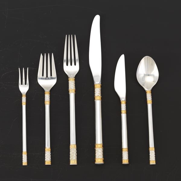 Appraisal: WALLACE STERLING SILVER GILT TABLEWARE SERVICE FOR TWELVE GOLDEN AEGEAN