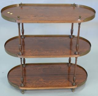 Appraisal: Three tier rosewood stand Three tier rosewood stand