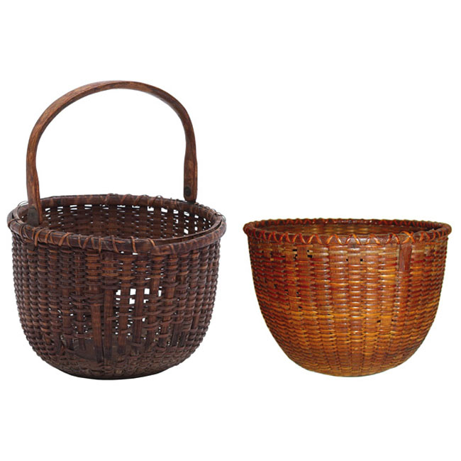 Appraisal: Americana Nantucket baskets two c some breaks original finish dia