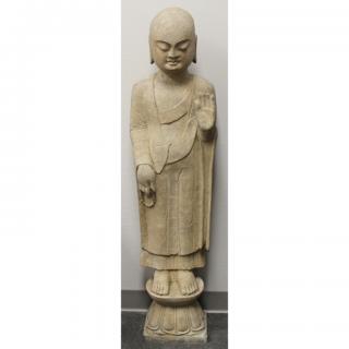 Appraisal: Ming Dynasty Chinese Carved Stone Buddha Statue Ming Dynasty Chinese