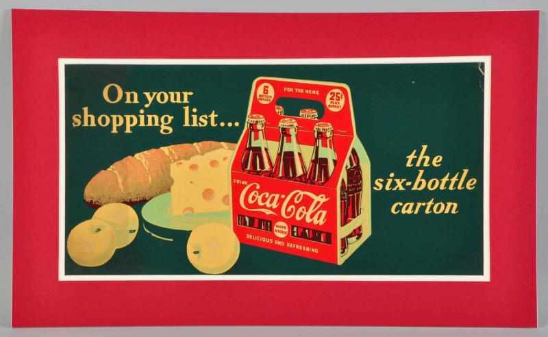 Appraisal: Cardboard Coca-Cola Sign Circa to Nicely and heavily screened with