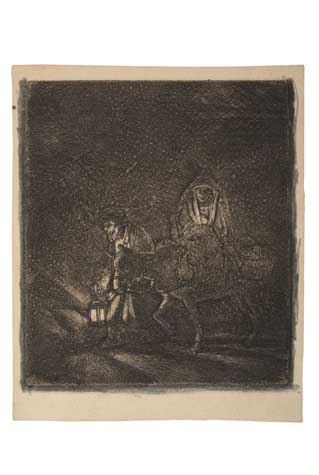 Appraisal: REMBRANDT VAN RIJN Flight into Egypt A Night Piece Etching