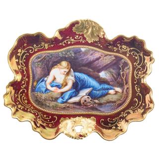 Appraisal: VIENNA PORCELAIN VIDE POCHE Decorated with Mary Magdelene on a