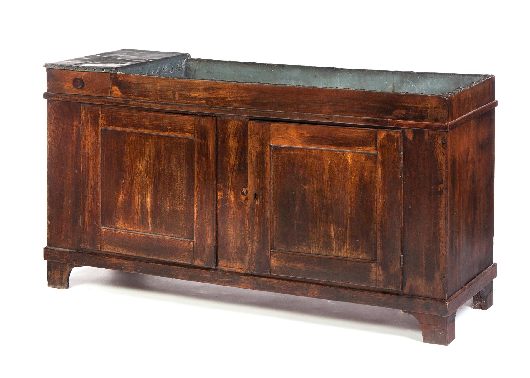 Appraisal: AMERICAN DRY SINK Mid th century poplar with dark stain