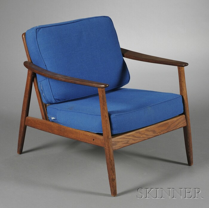 Appraisal: Folke Ohlsson Lounge Chair for Dux Teak cane oak upholstery