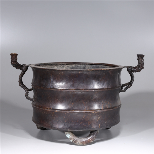 Appraisal: Chinese bronze tripod censer with molded handles overall good condition