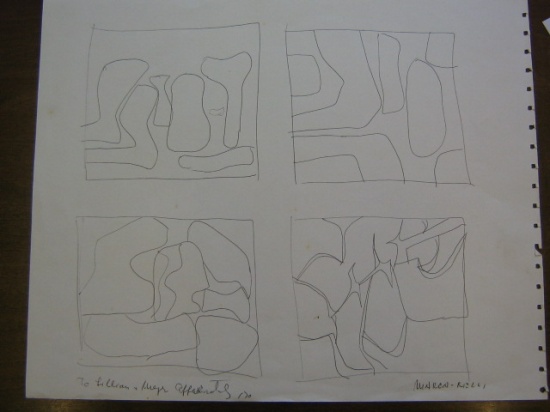 Appraisal: CONRAD MARCA-RELLI Two ink drawings Composition with Four Squares x