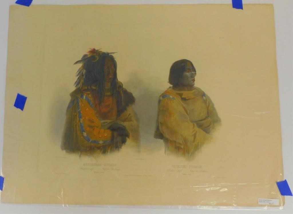 Appraisal: KARL BODMER - TH CENTURY AQUATINTengraving of Mehkskeme Sukahs of