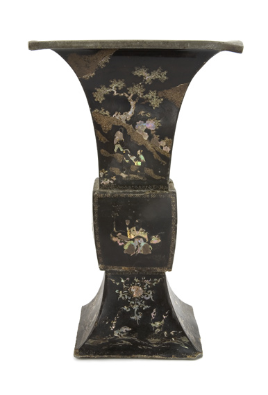 Appraisal: Chinese Mother-of-Pearl and Lacquered Vase Estimate -