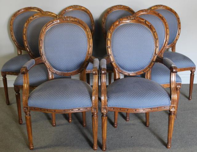 Appraisal: Set of Louis XVI Style Dining Chairs Includes sides w