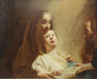 Appraisal: ANGELI Giuseppe Oil on Canvas The Education of The Virgin