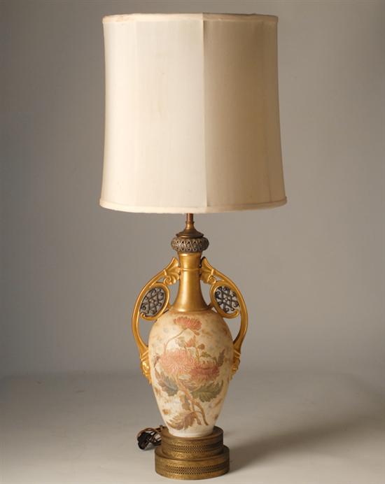 Appraisal: A Painted Porcelain Urn converted to an electric lamp the