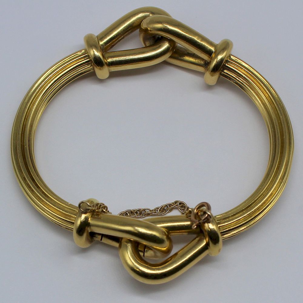 Appraisal: JEWELRY Italian kt gold Bracelet Stamped k Italy with an