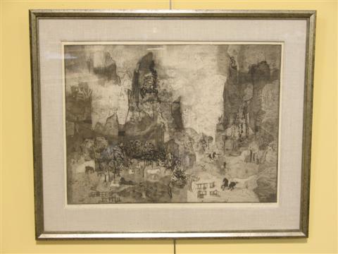 Appraisal: JEANNE H RICHARDS ORIENTAL LANDSCAPE Print x plate Framed signed