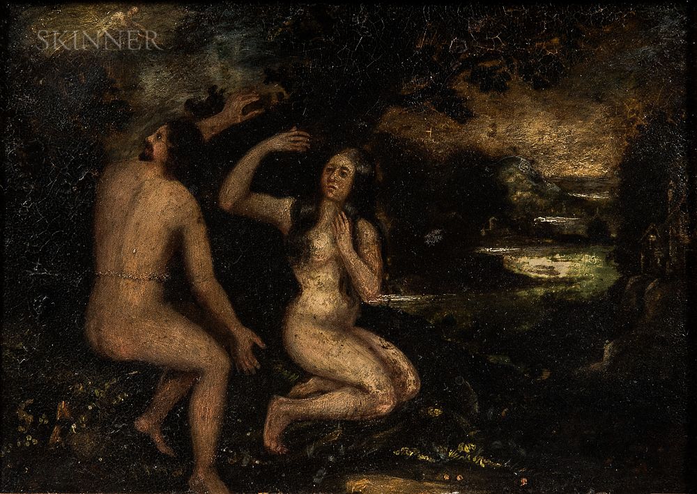 Appraisal: Continental School th Century Adam and Eve by the Tree