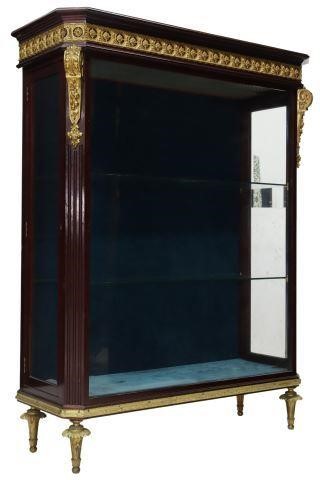 Appraisal: Louis XVI style mahogany vitrine early th c gilt metal-mounted